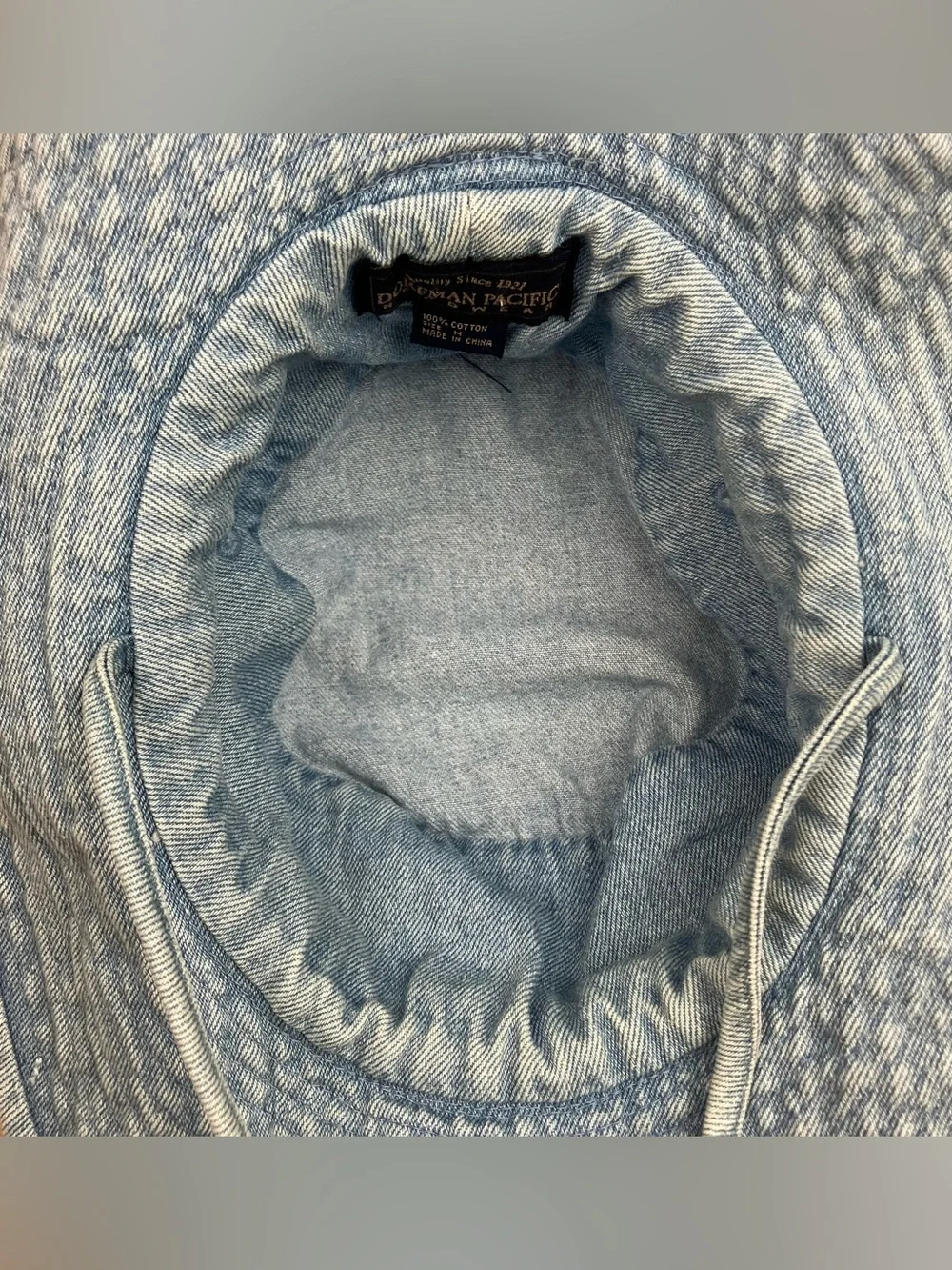 VTG Dorfman Pacific Blue Denim Light Wash Bucket Sun Hat Size Medium (Women’s?)